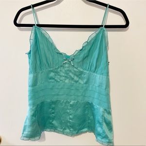 Banana Republic teal silk cami.